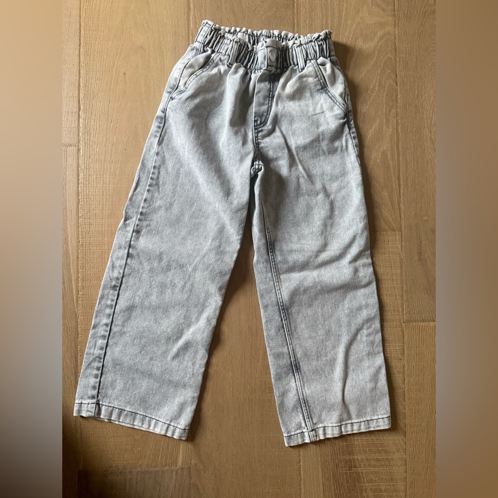 H&M Light Gray Girls Wide leg Jeans